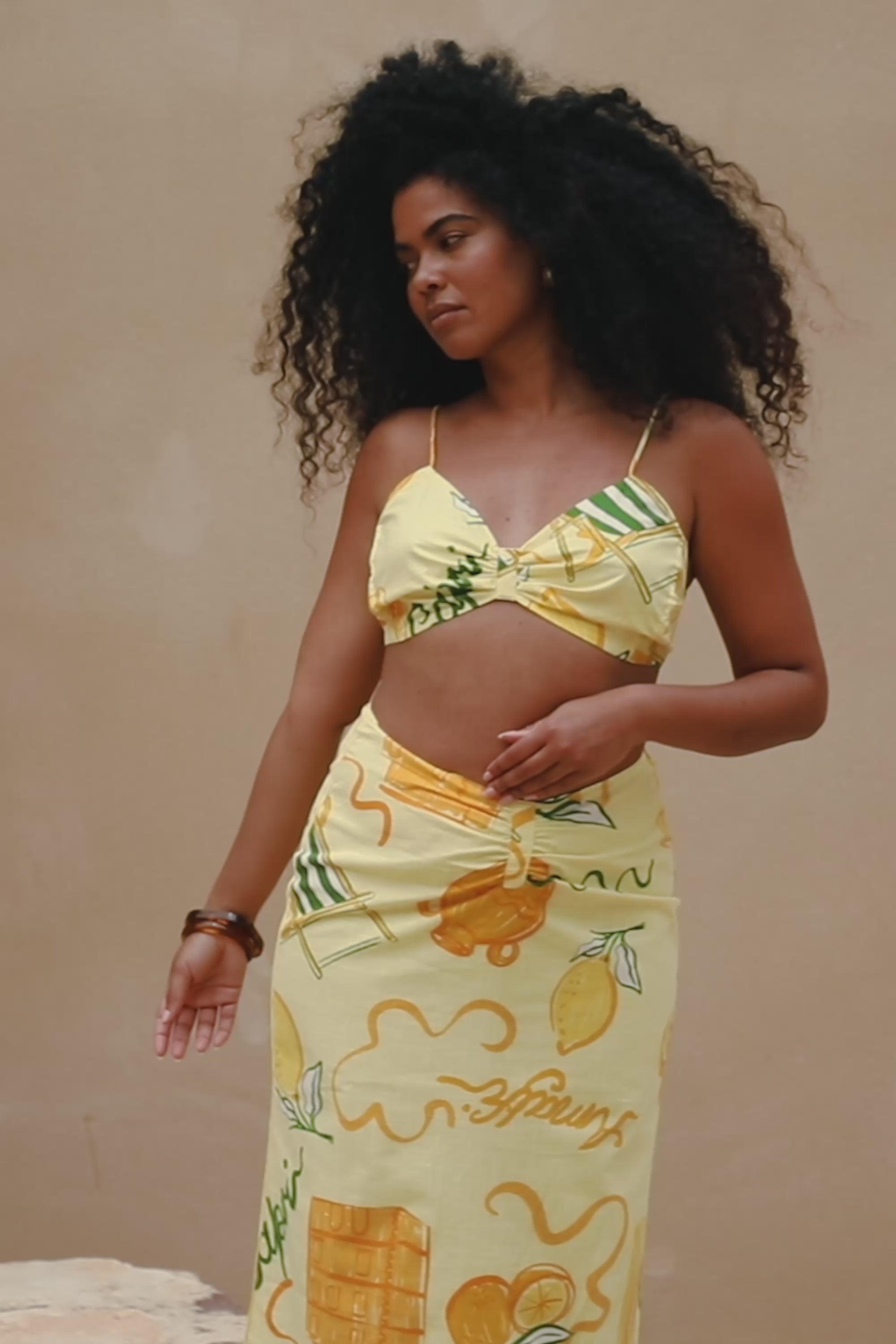 Tillie Midi Skirt - Yellow
