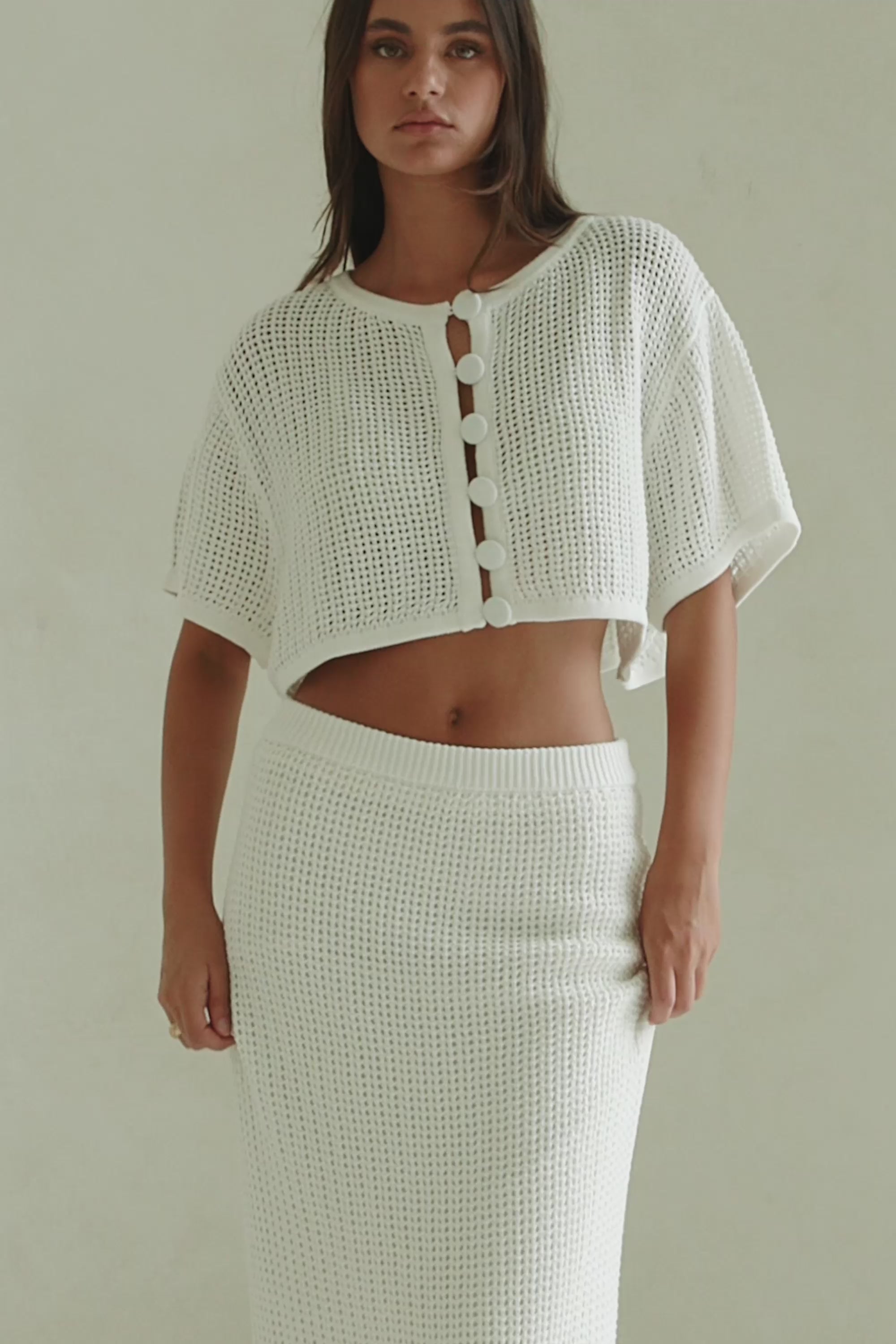 Bridal White Knit Maxi Mekkah Skirt