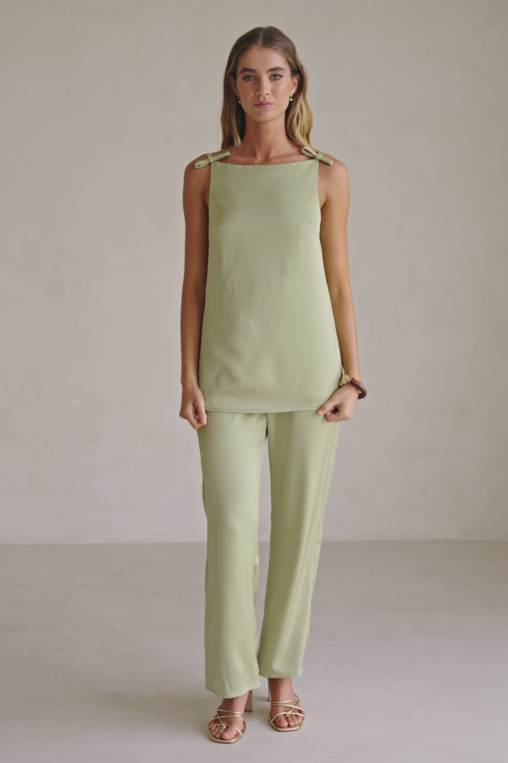 Green Thin Strap Backless Kinsley Jumpsuit