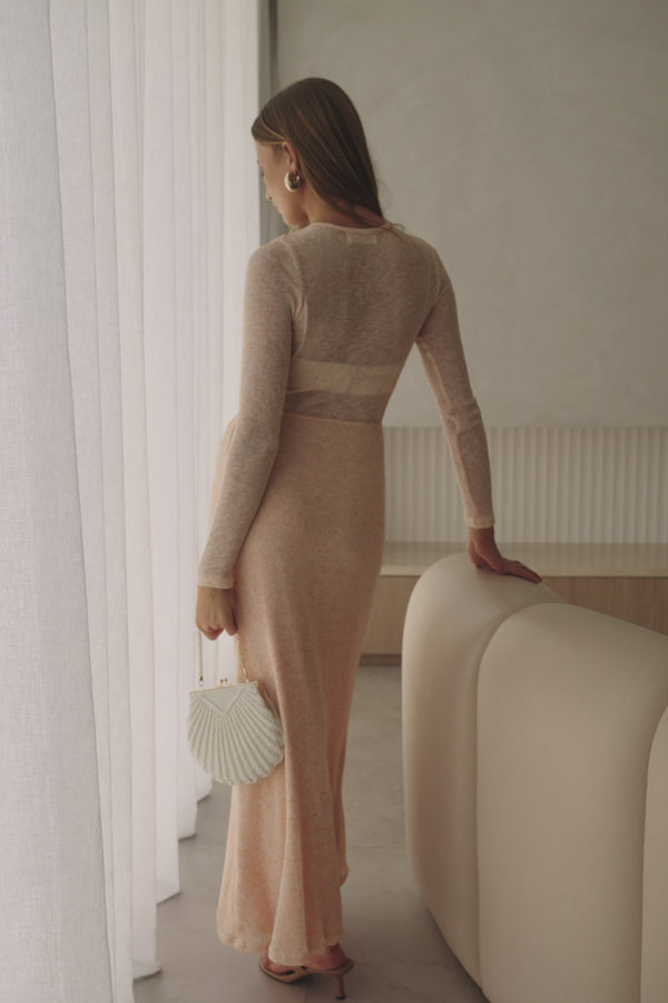 Pink Long Sleeve Maxi Annika Dress