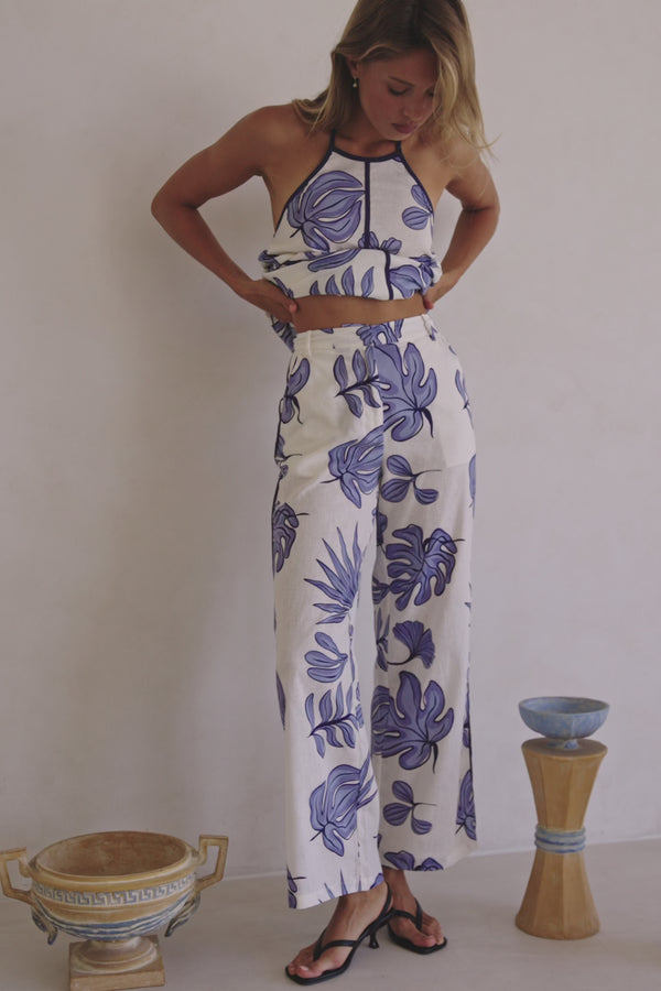 Blue Phylida Azure Print Saphira Trouser Pants