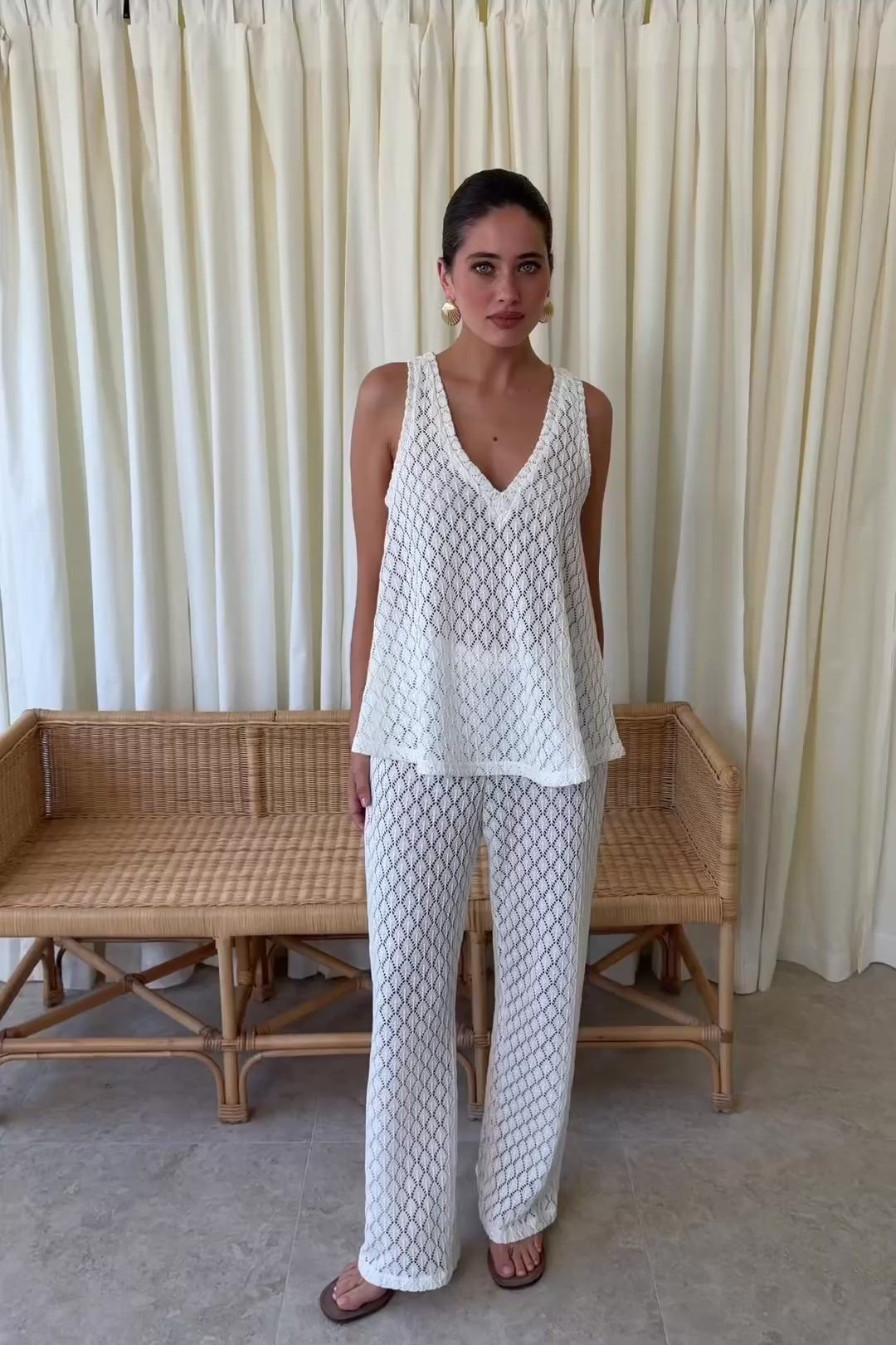 Lana Pants - White Knit