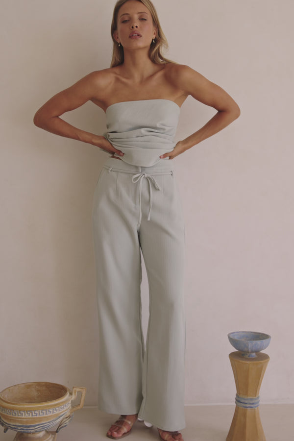 Mint Green Tie Jira Trouser Pants