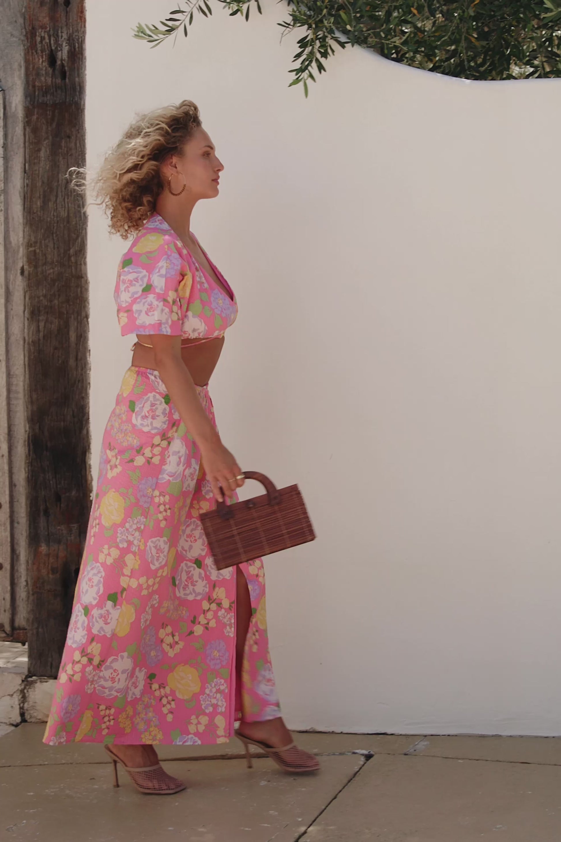 Naya Wrap Maxi Skirt - Pink