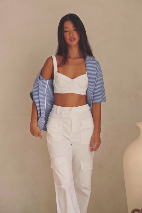 White High Waist Pocket Trouser Allani Pants