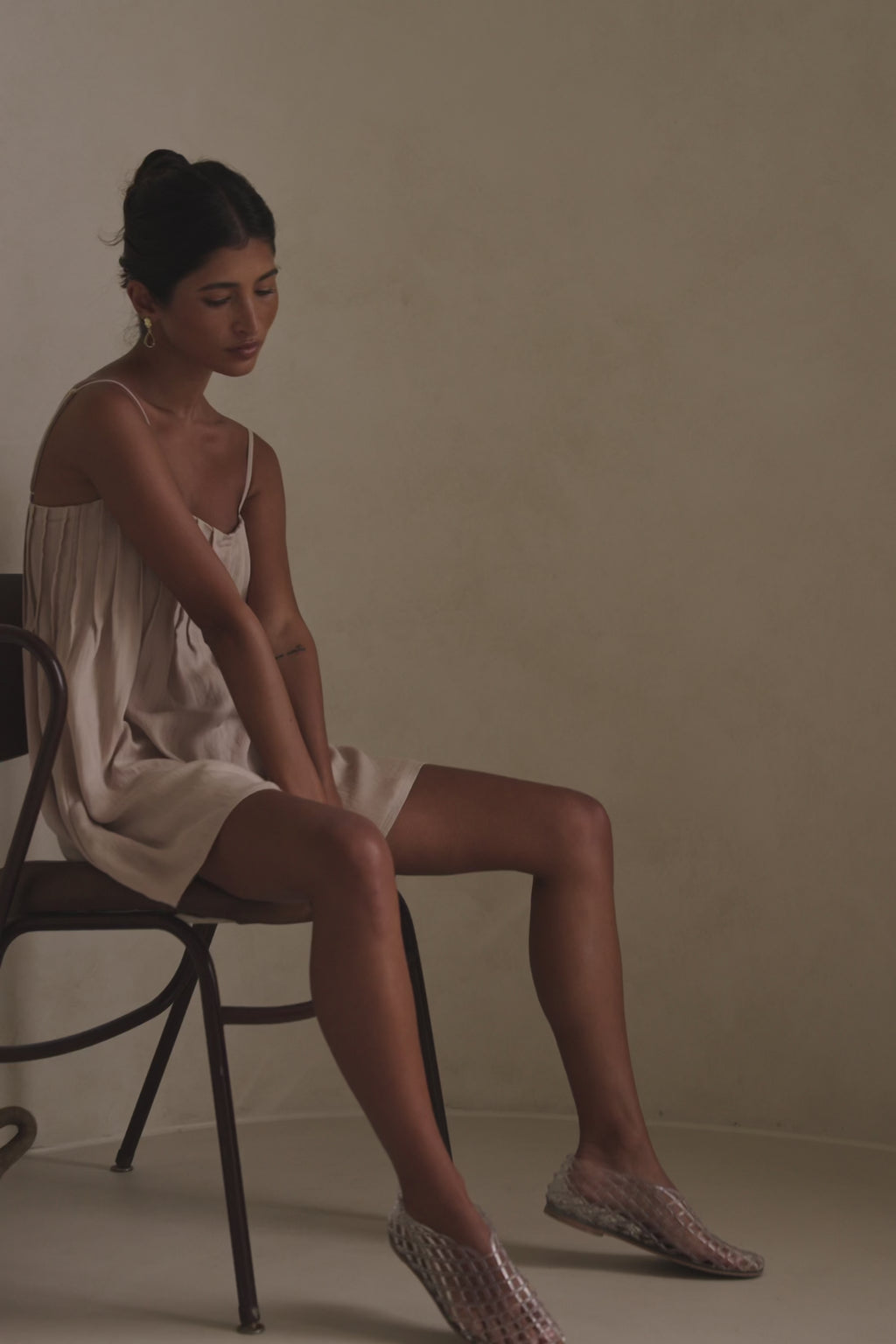 Teresia Adjustable Thin Strap Playsuit - Tan