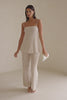 Beige Crochet Knit Strappy Nev Top