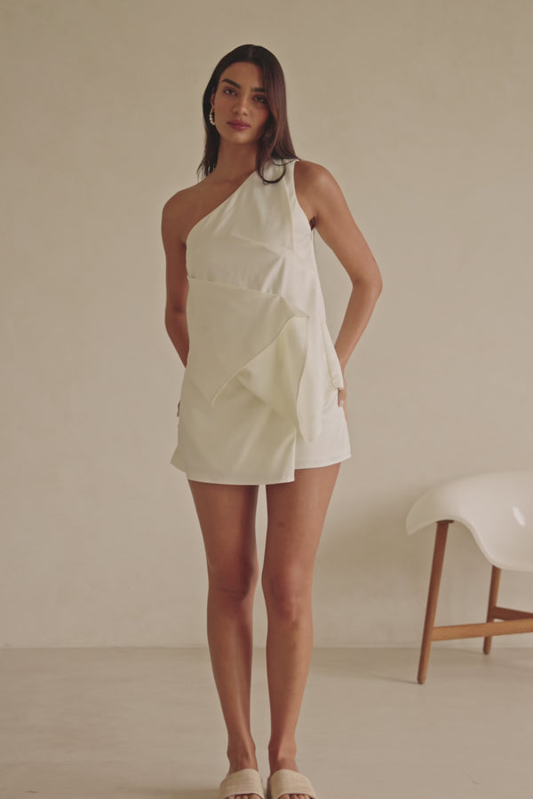 Off White Suiting Wrap Mini Dusk Skirt