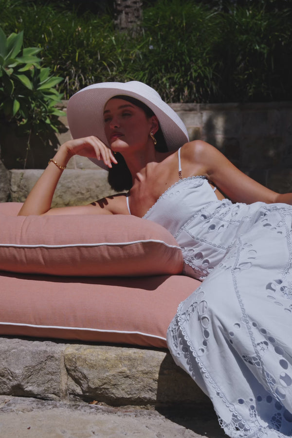 Blue Starfish Broderie Backless Maxi Avere Dress