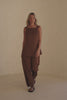 Chocolate Brown Thin Strap Backless Kinsley Jumpsuit