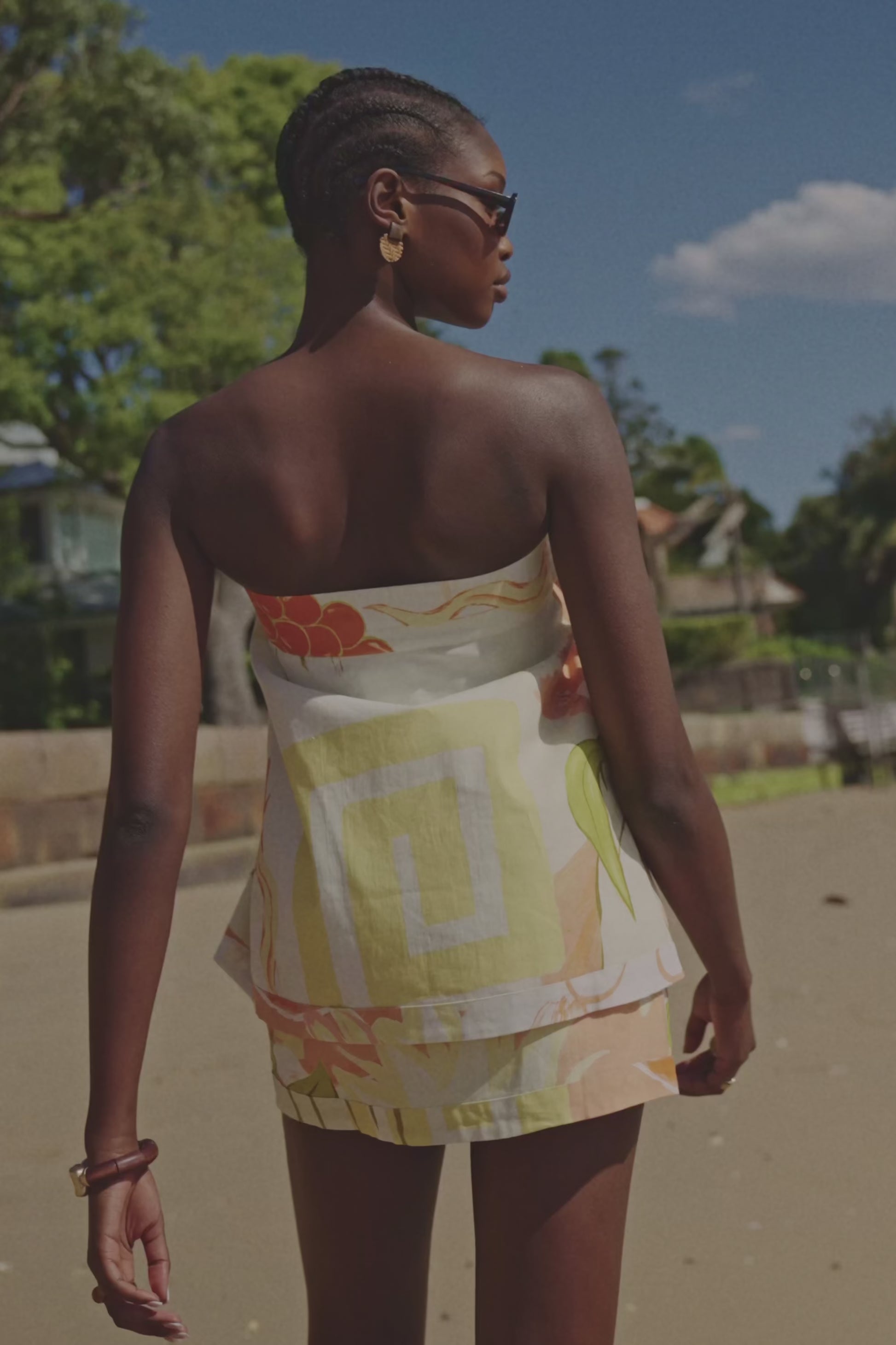 Orange Thalassa Rust Print Wrap Mini Elexus Skirt