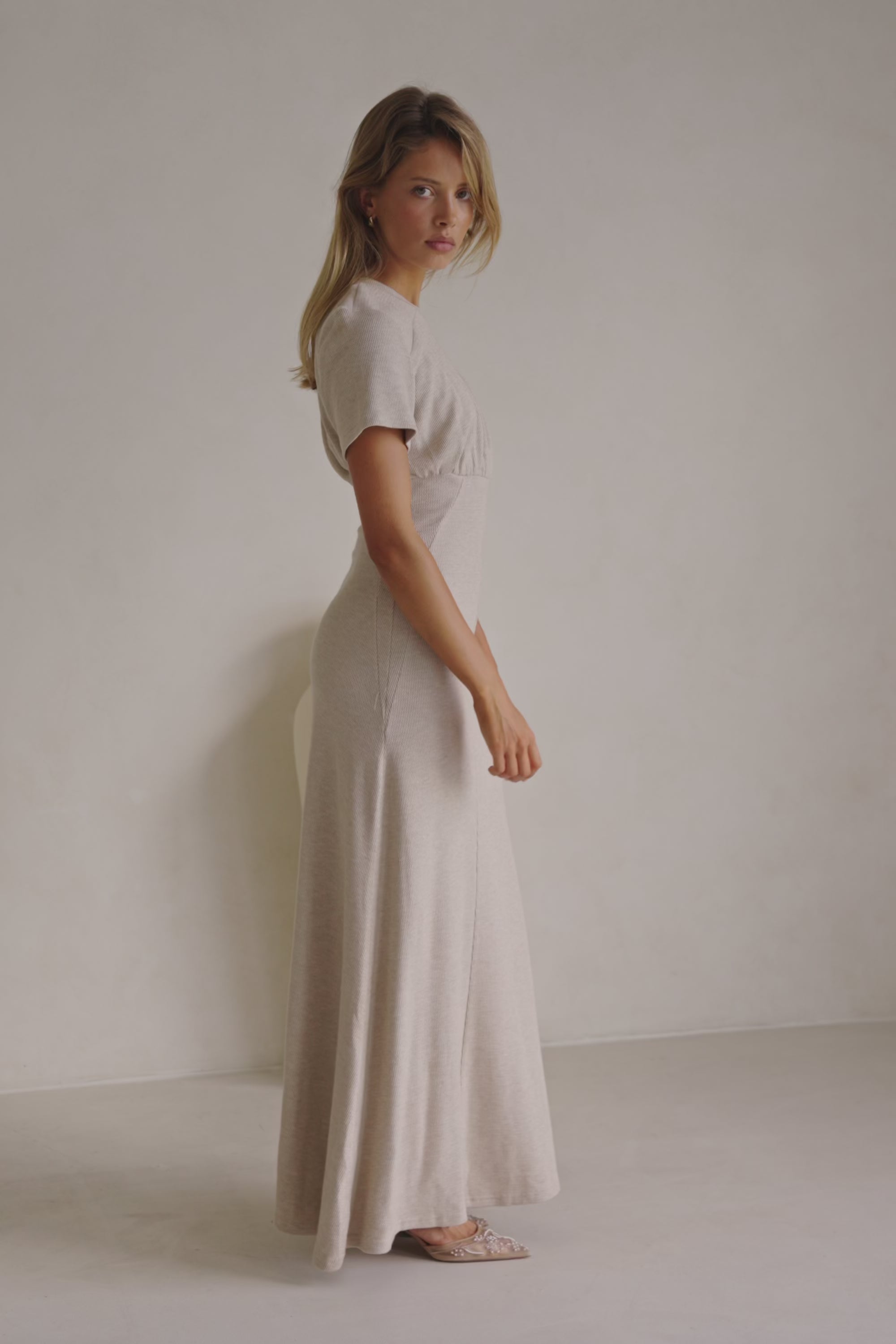 Beige Maxi Gizelle Dress