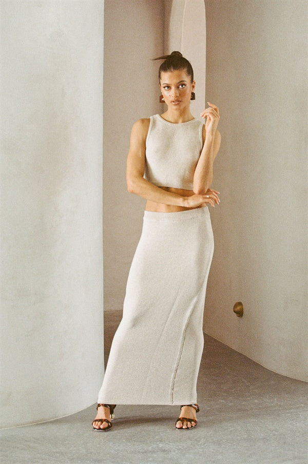 SAMPLE-Heather Skirt - Tan