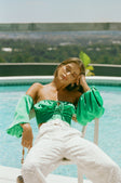 SAMPLE-Silky Zali Top - Emerald