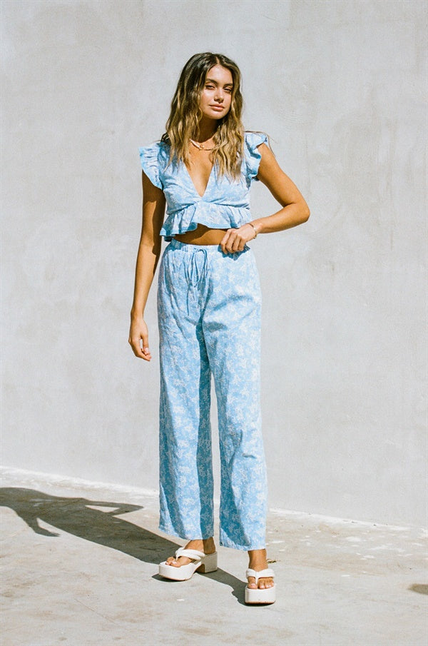 SAMPLE-Renata Frill Top - Azure