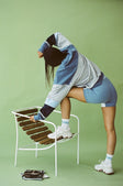 June Oversized Vintage Sweater - Blue
