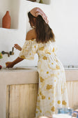 Off Shoulder Nalu Midi Dress - Yellow