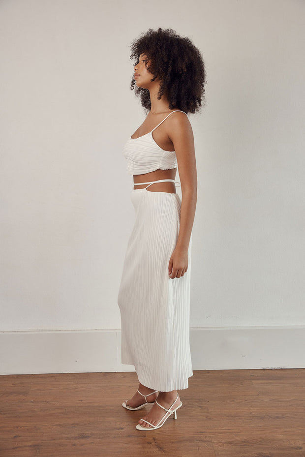 Sir the label aya pleated hot sale midi skirt