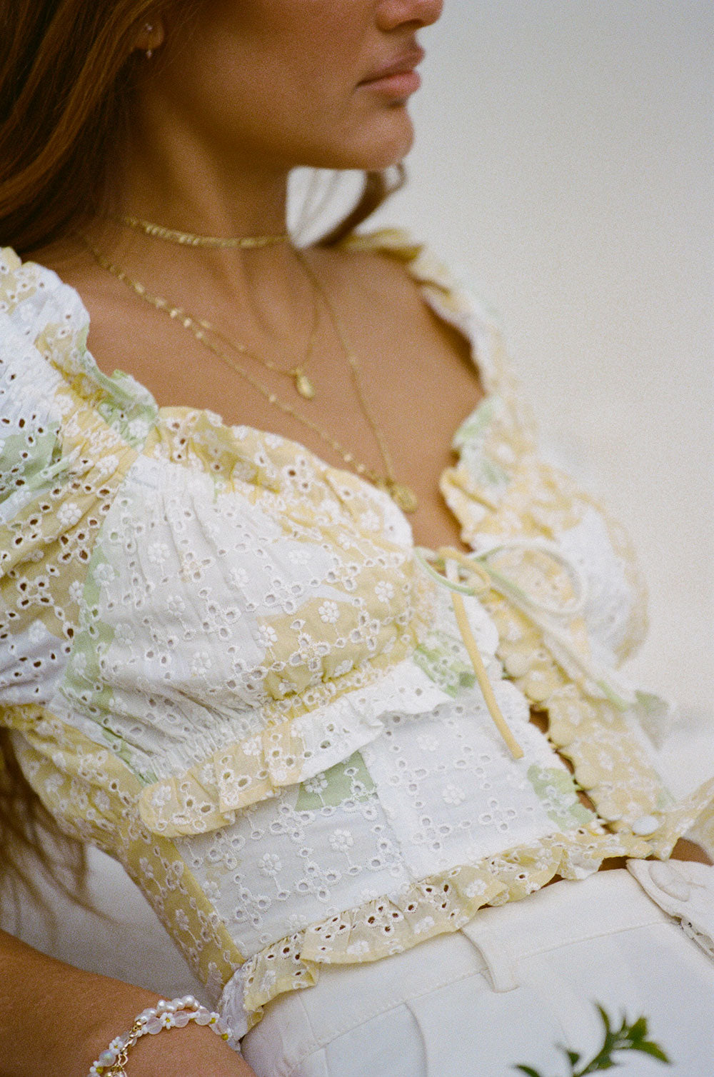 SAMPLE-Amarelo Shirred Top