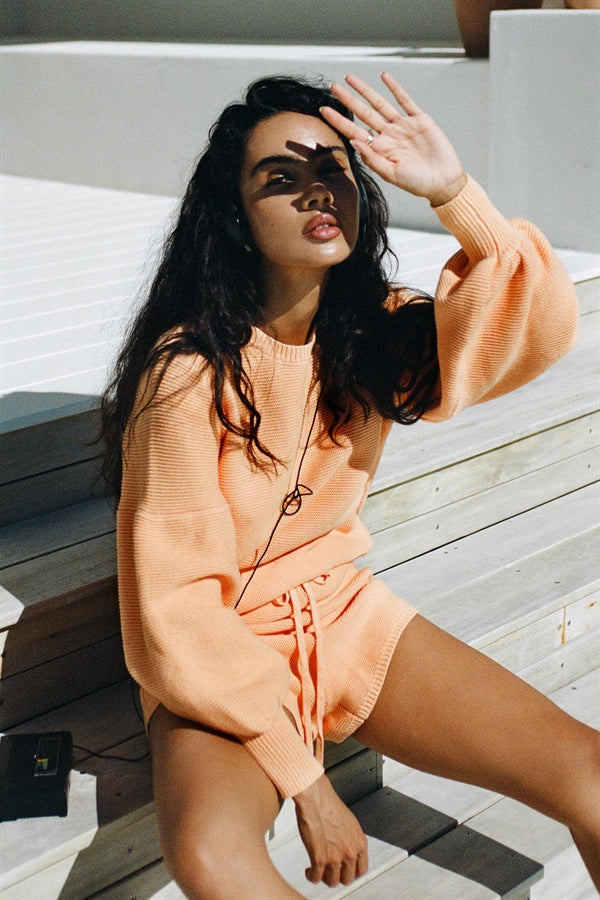 Peach Knit Shorts