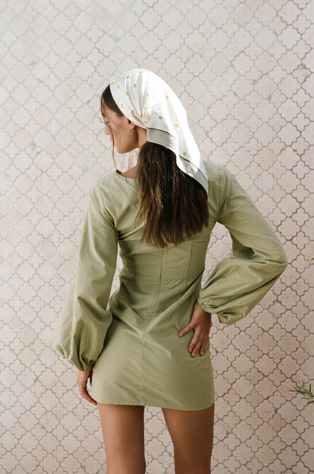 SAMPLE-Minna Button Dress - Moss