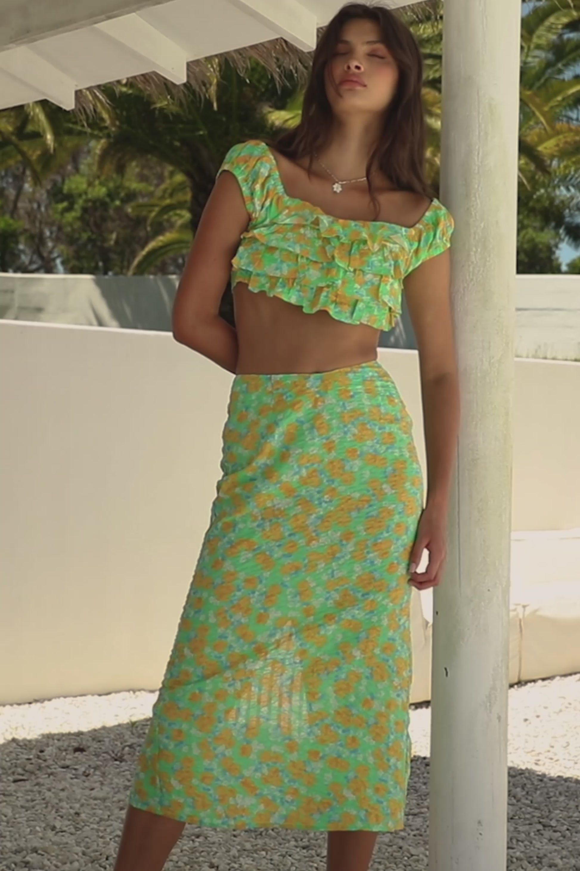 Brielle Midi Skirt - Green
