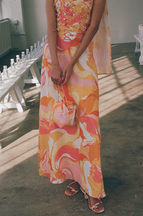 Kahlo Strapless Midi Dress - Calista Sunset